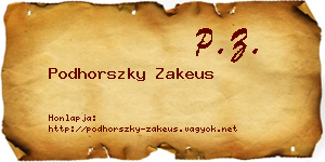 Podhorszky Zakeus névjegykártya